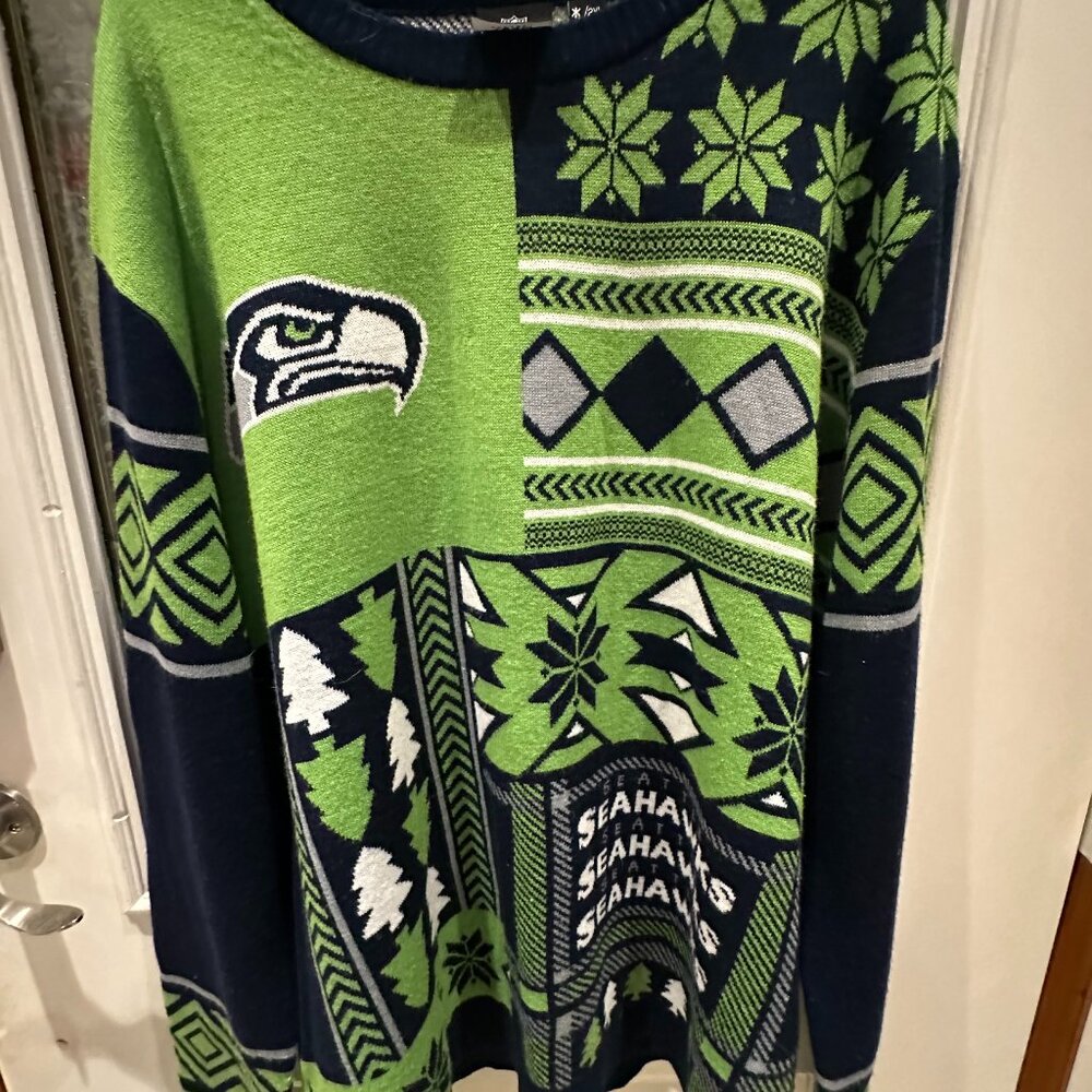Seattle Seahawks Ugly Christmas Sweater 2XL NFL Team Apparel Holiday Knit